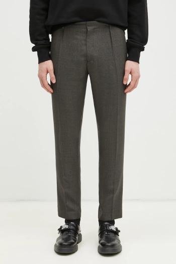 Vlnené nohavice Paul Smith zelená farba, strih chinos, M1R-056Z-P02569