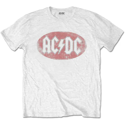 AC/DC tričko Oval Logo Vintage Biela S