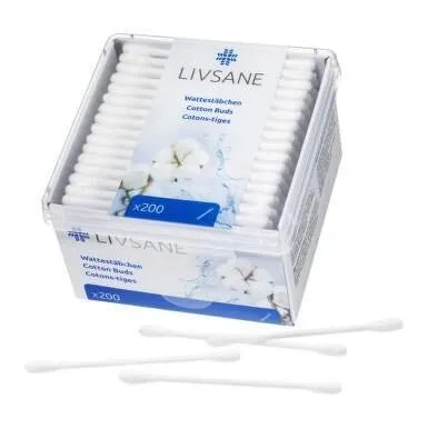 LIVSANE Bavlnené Vatové tyčinky papierové 200 ks