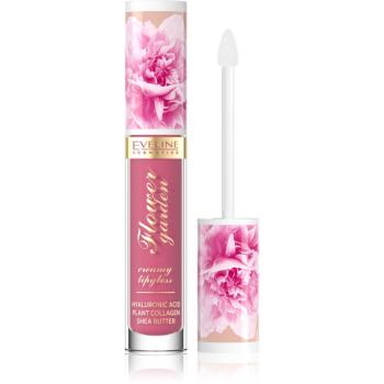 Eveline Cosmetics Flower Garden krémový lesk na pery s kyselinou hyalurónovou odtieň 03 Magnolia Charm 4,5 ml