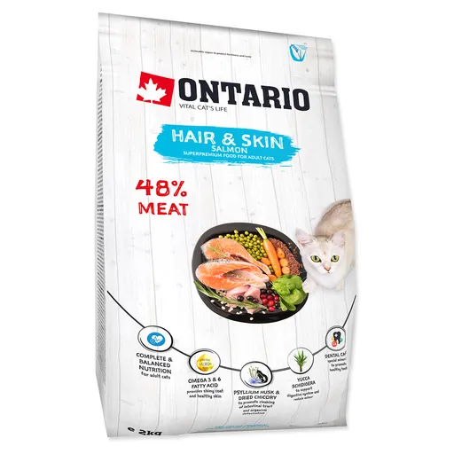 ONTARIO CAT hair & skin granule pre mačky 2 kg