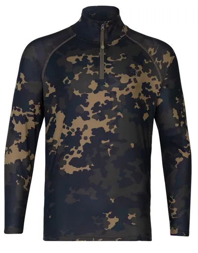 Korda tričko kool upf zip jersey dark kamo - xxl