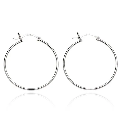 Náušnice zo striebra 925 - jednoduchý dizajn kruhov, 20 mm