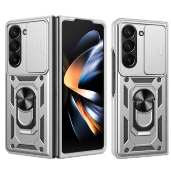 RING CAMERA Kryt s držiakom pre Samsung Galaxy Z Fold6 5G strieborný