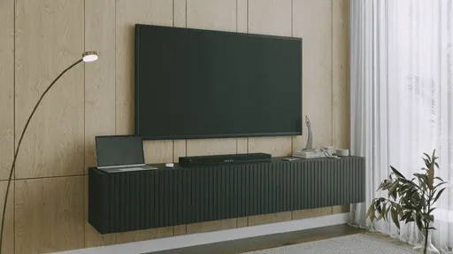 ArtExt Závesný TV stolík JOY | 200 cm Farba: Čierna (dražky)