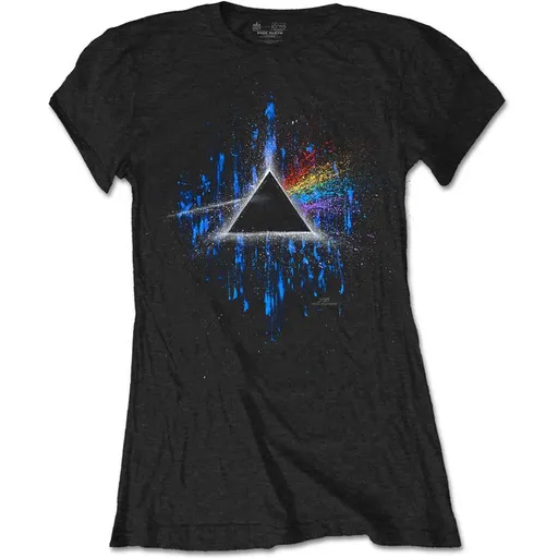 Pink Floyd tričko Dark Side of the Moon Blue Splatter Čierna XXL