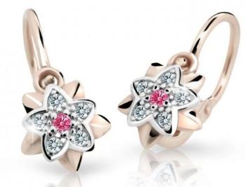Cutie Jewellery Detské náušnice z ružového zlata C2210-10-X-4 fuchsiová