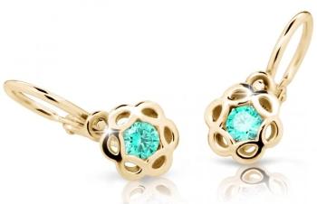 Cutie Jewellery Zlaté detské náušnice C2179-10-X-1 svetlo zelená