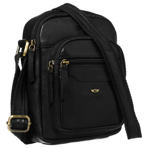 Malá čierna kožená pánska crossbody taška Peterson – elegantná a praktická