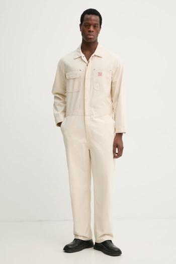 Overal Levi's STAY LOOSE COVERALLS pánske, béžová farba, A6211