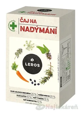 LEROS ČAJ NA NADÚVANIE bylinný čaj, nálevové vrecká 20 x 1,5 g (30 g)