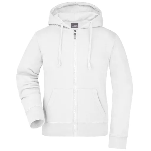 James & Nicholson (Daiber) Dámska mikina na zips s kapucňou JN053 - Biela | L