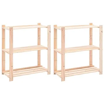 Regály 3 police 2 ks 80 × 38 × 90 cm masívna borovica 150 kg 3051117