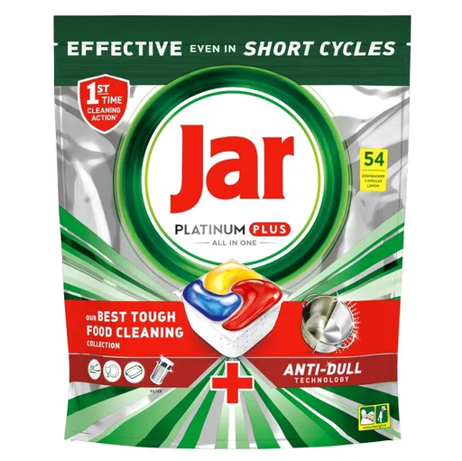 JAR Tablety do umývačky Platinum Plus All-in-One Yellow 54 ks