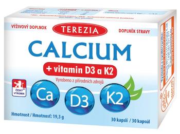 TEREZIA Calcium + vitamín D3 a K2 30 kapsúl