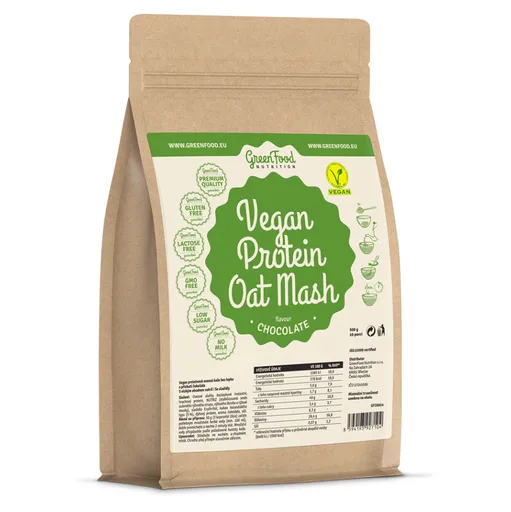GREENFOOD NUTRITION Vegan proteínová ovsená kaša kakao 500 g