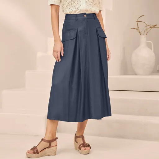 Rozšírená midi sukňa s pružným pásom