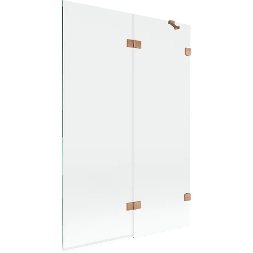 MEXEN/S - Lunar vaňová zástena 2-krídlová pravá 120 x 150, transparent, meď kartáčovaná 897-120-100-65-00-P