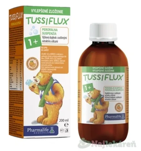 Pharmalife Tussiflux 1+ sirup pomarančová príchuť 200ml
