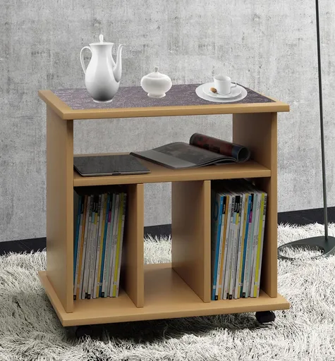 VCM Mobilní odkládací stolek Tabina, buk