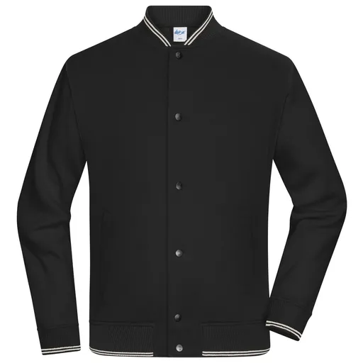 James & Nicholson (Daiber) Dvojfarebná mikina College - Čierna / čierna | M