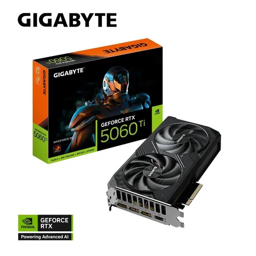GIGABYTE VGA NVIDIA GeForce RTX 5060 Ti WINDFORCE 8G, 8G GDDR7, 3xDP, 1xHDMI