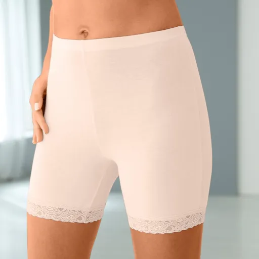 Súprava 2 panty nohavičiek z pružnej bavlny s čipkou.