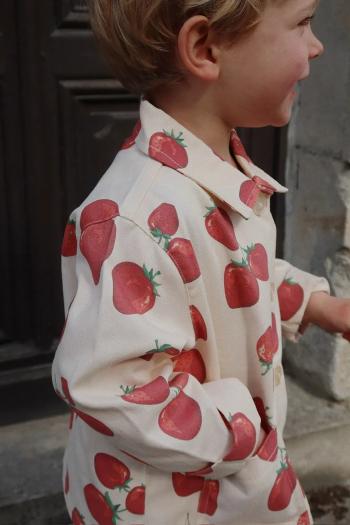 Detská bavlnená bunda Konges Sløjd FEN SHIRT JACKET GOTS béžová farba, KS102278