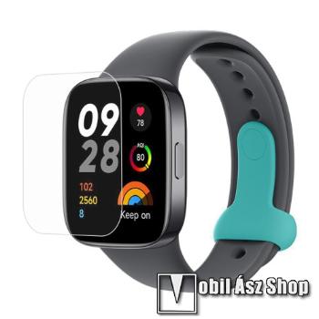 Xiaomi Redmi Watch 3 Lite, Redmi Watch 3 Active, TPU okosóra képernyővédő fólia, 1db, Clear, törlőkendővel
