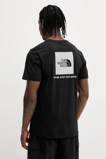 Bavlnené tričko The North Face Reflective Box pánske, čierna farba, s potlačou, NF0A8C4VU1H1