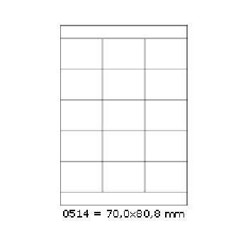Samolepiace etikety 70 x 50,8 mm, 15 etikiet, A4, 100 listov