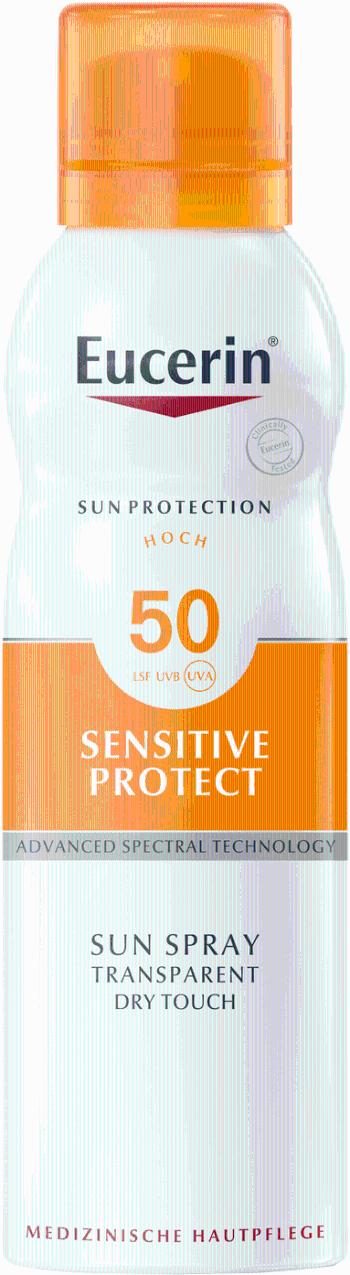 EUCERIN Transparentný sprej na opaľovanie Dry Touch Sensitive Protect SPF 50 200 ml