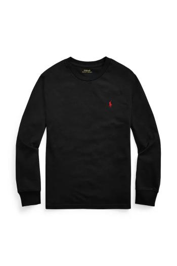 Bavlnené tričko s dlhým rukávom Polo Ralph Lauren čierna farba, 323843804001