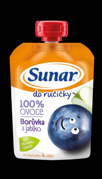 Sunar Do ručičky Čučoriedka a jablko 100 % ovocia 100 g,SUNAR Kapsička Do ručičky čučoriedka, jablko 100 g