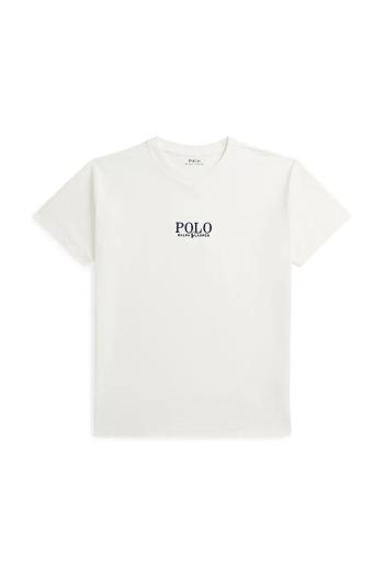 Detské bavlnené tričko Polo Ralph Lauren biela farba, jednofarebné, 323964779002
