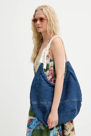 Bavlnená taška Renewed creative upcycling modrá farba, Renewed INTU x Answear