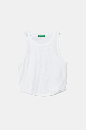 Detský bavlnený top United Colors of Benetton biela farba, 31H3CH01F