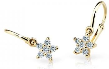 Cutie Jewellery Trblietavé detské náušnice zo žltého zlata C2118-10-X-1 biela