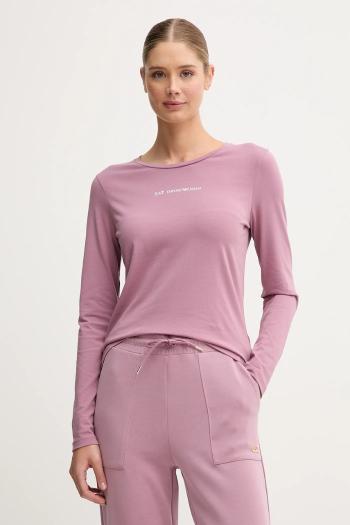 Tričko s dlhým rukávom EA7 Emporio Armani ružová farba, AF12115.7W000531