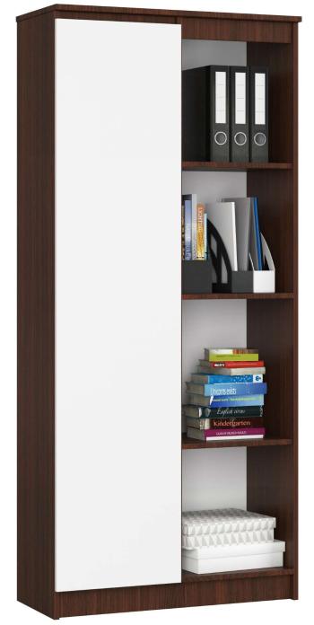 Akord CLP Wenge-Fehér Polc Rendszer - 180x80 cm, 1 Ajtó, 8 Polc,...