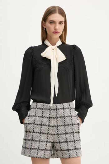 Košeľa Bruuns Bazaar CamillaBBDura shirt dámska, čierna farba, regular, s klasickým golierom, BBW4104
