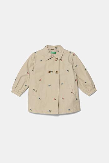 Detský kabát United Colors of Benetton béžová farba, 253WGN03T