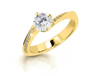 Cutie Jewellery Dokonalý prsteň zo žltého zlata so zirkónmi Z6905-2922-10-X-1 55 mm