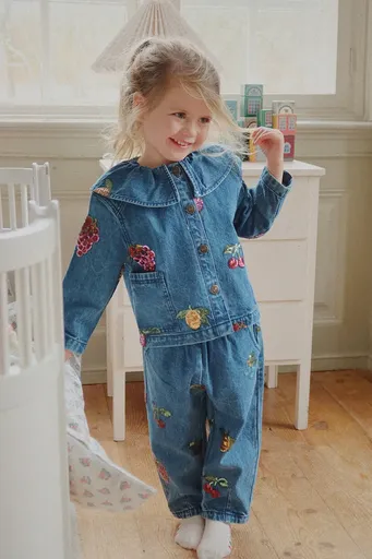 Detské rifle Konges Sløjd MAGOT SEQUIN FRILL PANTS GOTS