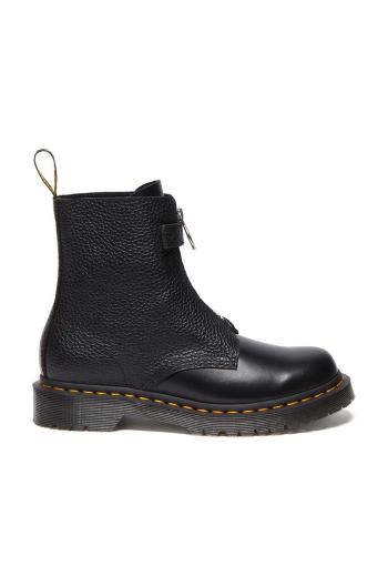Kožené členkové topánky Dr. Martens 1460 Pascal Frnt Zip dámske, čierna farba, na plochom podpätku, DM32054001