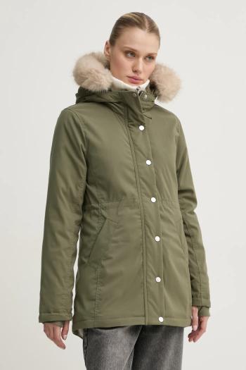 Bunda Hollister Co. dámska, zelená farba, zimná, KI344-4506