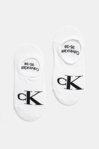 Ponožky Calvin Klein Jeans 2-pak dámske, biela farba, 701228817