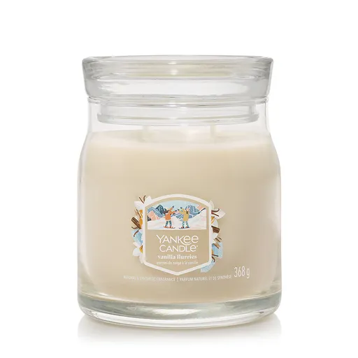 Yankee Candle vonná sviečka Signature v skle stredná Vanilla Flurries, 368 g, S