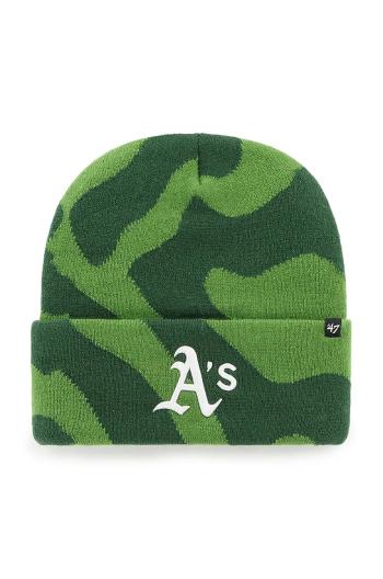 Čiapka 47 brand MLB Oakland Athletics zelená farba, B-FRFMK18ACE-FF