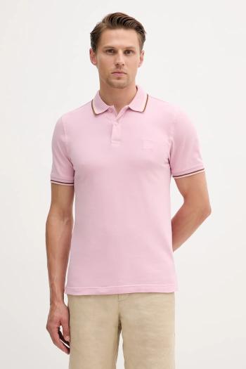 Polo tričko United Colors of Benetton pánske, ružová farba, jednofarebné, 3F9HU302E